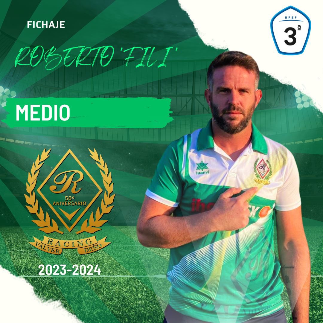 Os presentamos a nuestro nuevo fichaje se trata de Roberto Duran “Fili” que llega procedente del CP Cheles para reforzar el centro del campo,veteranía y trabajo para nuestro equipo.

Bienvenido de nuevo a casa 🏠💚

#VolvimosParaQuedarnos
#VamosRacing