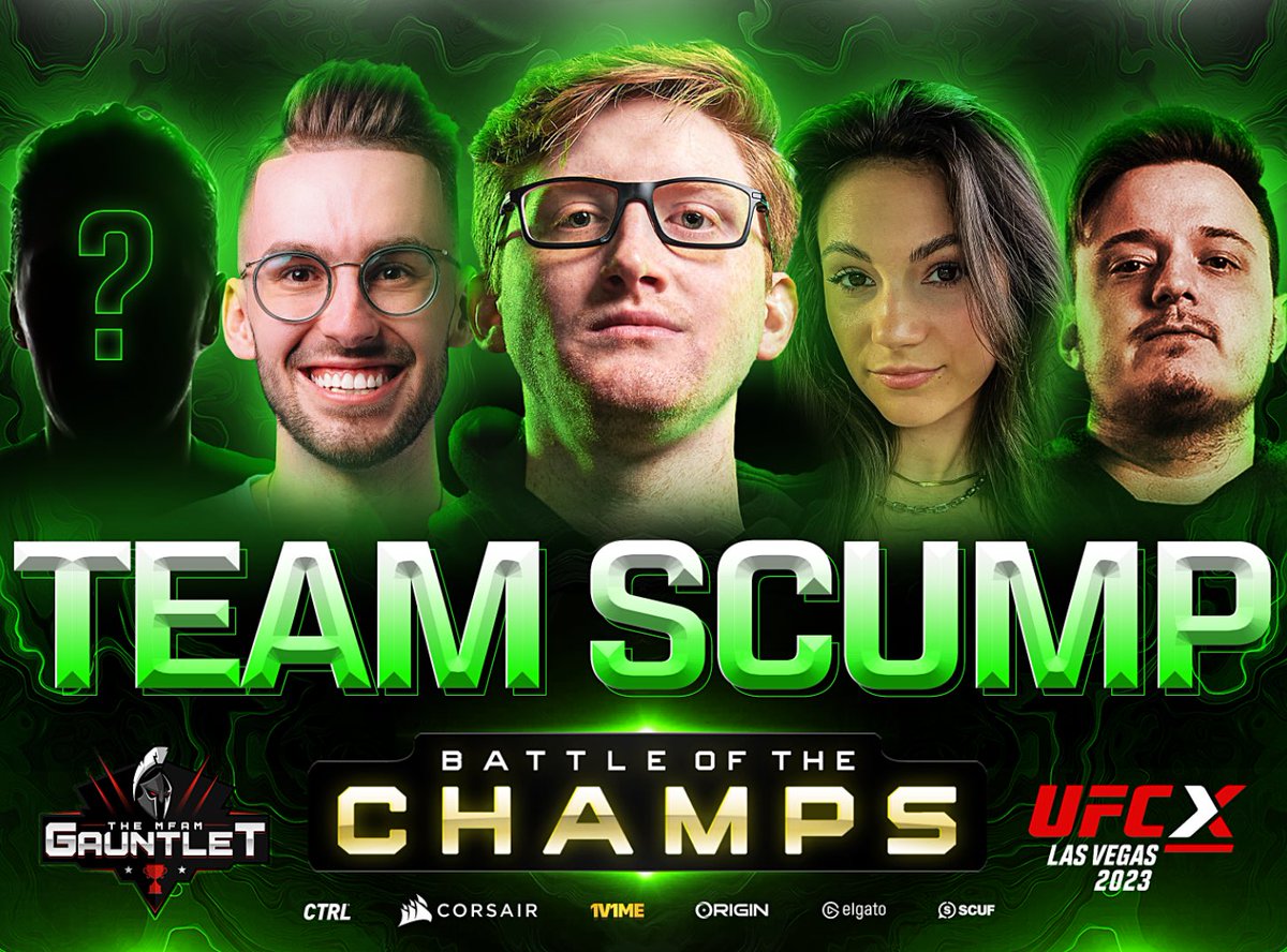 HERE WE GO BABY! The official squads for Team @NICKMERCS & Team @scump for the $100,000 MFAM Gauntlet at #UFCX 🔥

Who ya got? #UFCxMFAM2