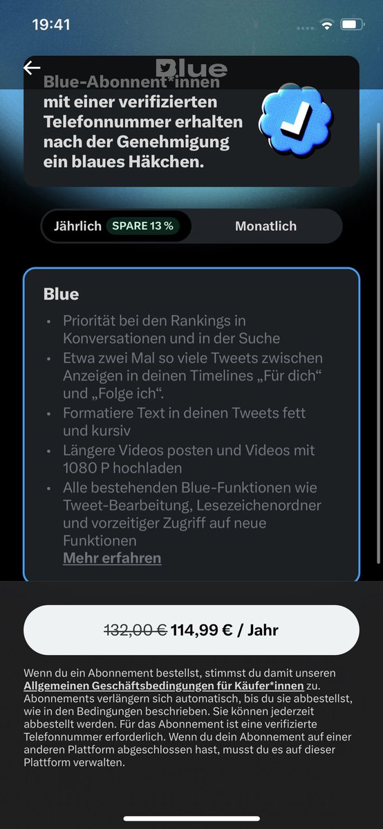 @The_Cobra5000 Einfach gute 115 Euro im Jahr für bisschen Twitter Blue 😵‍💫😂