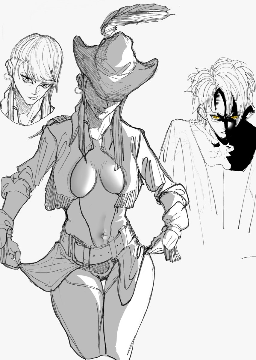 Cowgirl sketch.