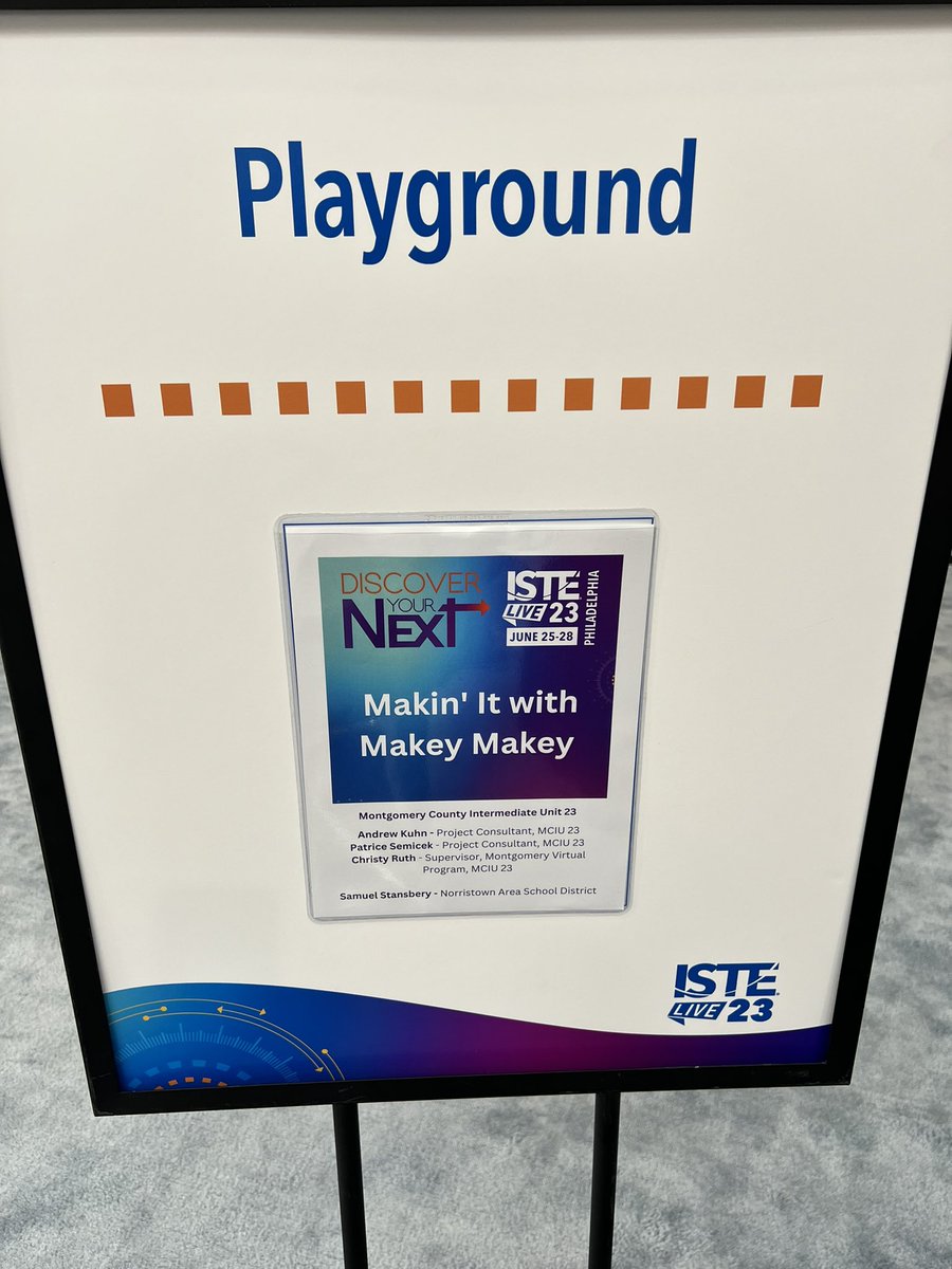 @PSemicek and the @MCIULearns team led an #ISTELive Playground session today sharing the simple yet powerful @makeymakey kits for teaching STEM and fostering innovation with students. #STEM #ISTE2023 #ISTE23 @MCIU