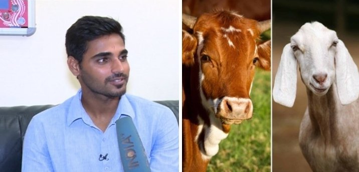 Bhuvneshwar Kumar said "About 1 billion animals are killed Each year by KFC, McDonald's,Burger King etc to feed the rich &amp; make money and no one Talks about it.But when During Eid,Muslims sacrifice them to feed the poor for free, Everyone loses their minds".(The Indian Express)