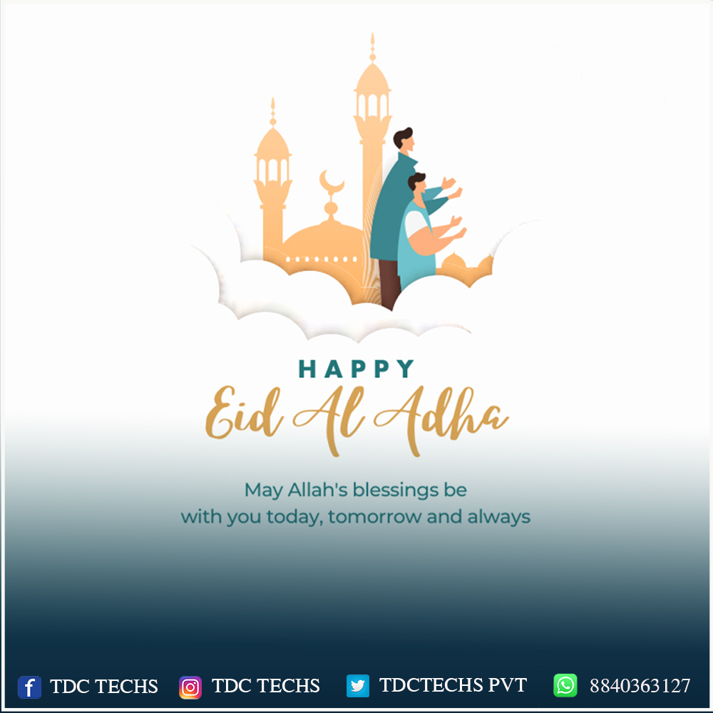 TDCTechsPvt's tweet photo. May the blessings of Eid ul Adha fill your life with happiness, peace, and prosperity. Eid Mubarak
#EidAlAdha2023 #Bakrid #EidAlAdhaMubarak #TDCTechs #GraphicDesign #Internetmarketing #Politicalconsulting #Election2024 https://t.co/7dysKkz14Q