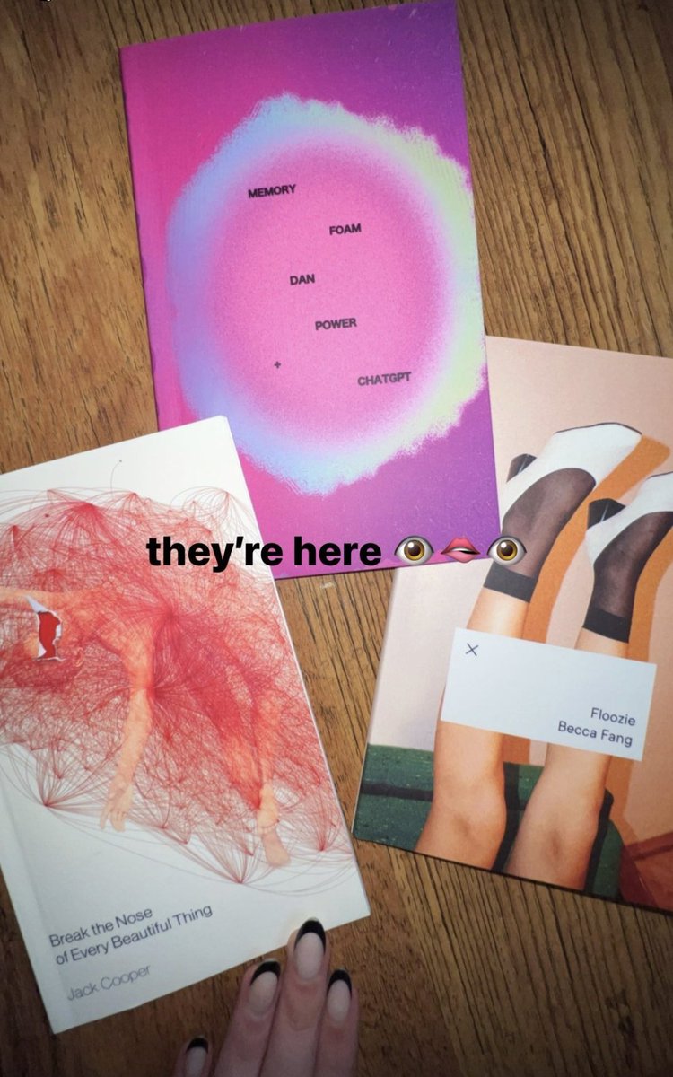 therealdanpower's tweet photo. New Doomsday Press pamphlets are looking stunning 😍😍😍

Poems by myself+ChatGPT, @BeccaFang and @jackcooper0696 

Get ur pre-orders in, £8 each, you don't want to miss this!! 🥳

https://t.co/69MhoJlLJ3 https://t.co/rkgXTBqa0k