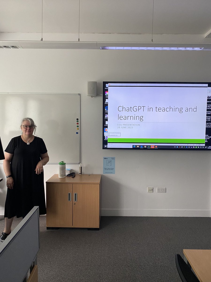 BeccaWestrup's tweet image. Thank you @afdujardin and Rebecca Anderson @ueactel for an interesting and informative morning discussing #chatgpt #assessmentdesign and Blackboard Ultra to #supportstudentlearning Lots of great ideas to implement next academic year!
