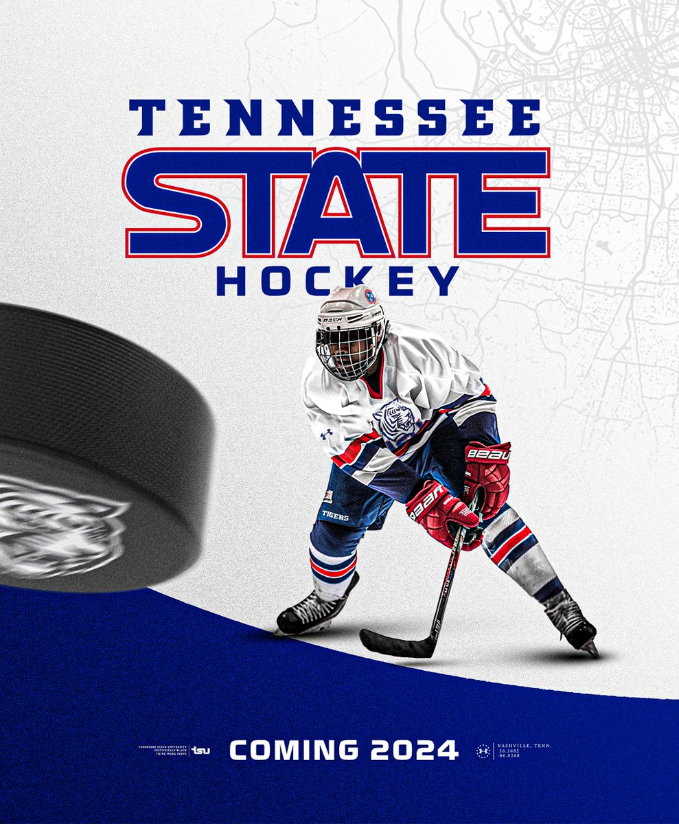 TSUTigersHockey's tweet photo. Coming 2024 🏒

Get ready for some hard-hitting action as TSU adds hockey to our lineup. We're bringing the heat, delivering slapshots, and making history as the first HBCU to embrace the frozen game. Let's drop the puck and show the world what TSU hockey is all about!

#RoarCity https://t.co/qyP7dslLMl