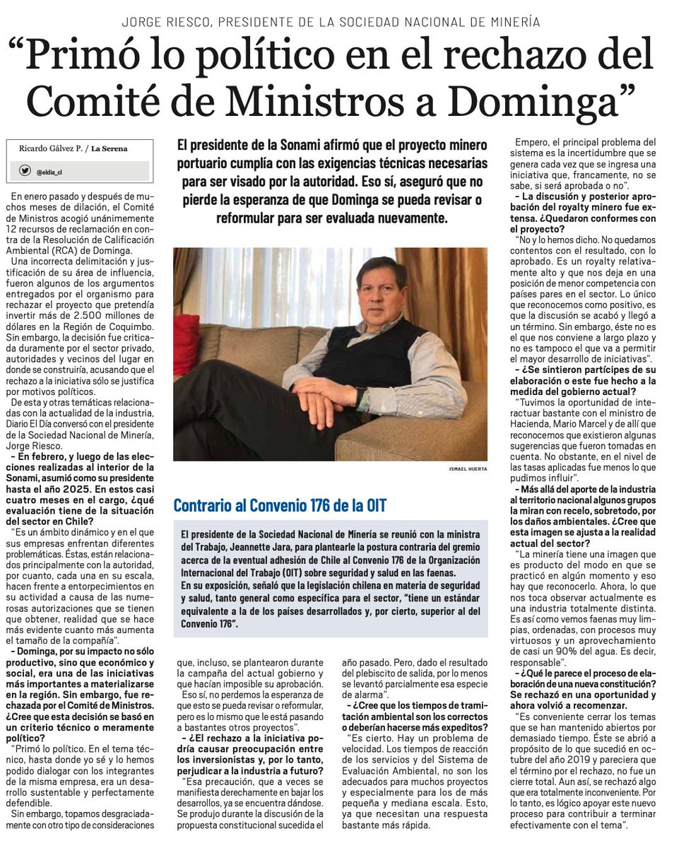 Fuerte crítica desde SONAMI hacia el Comité de Ministros!   Dominga se rechazó porque los intereses políticos fueron más importantes que   las exigencias técnicas… Necesitamos trabajo, no esto! #SíaDominga <a href="/1TAmbiental/">Primer Tribunal Ambiental</a>