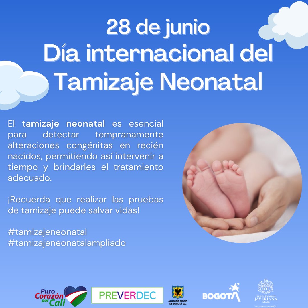 Hoy, 28 de junio, celebramos el Día Internacional del Tamizaje Neonatal, una fecha que nos recuerda la importancia vital de esta estrategia para la salud de nuestros recién nacidos. #tamizajeneonatal #tamizajeneonatalampliado #NeonatalScreeningMatters #neonatalscreening #salud