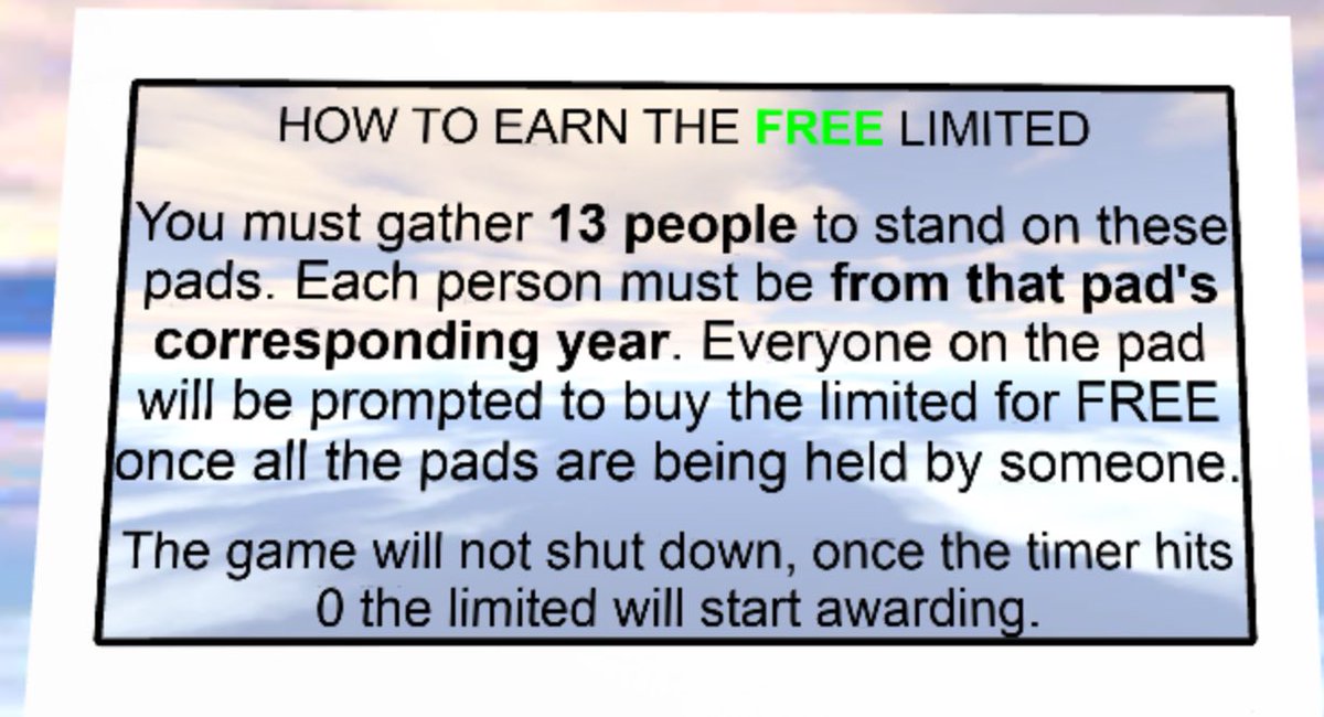 Sedo_Roblox's tweet image. DO YOU WANT A FREE UGC LIMITED?
If your account age is atleast 2015 dm me for the free ugc!
#FreeUgc #ROBLOX #ugccommunity #UGC