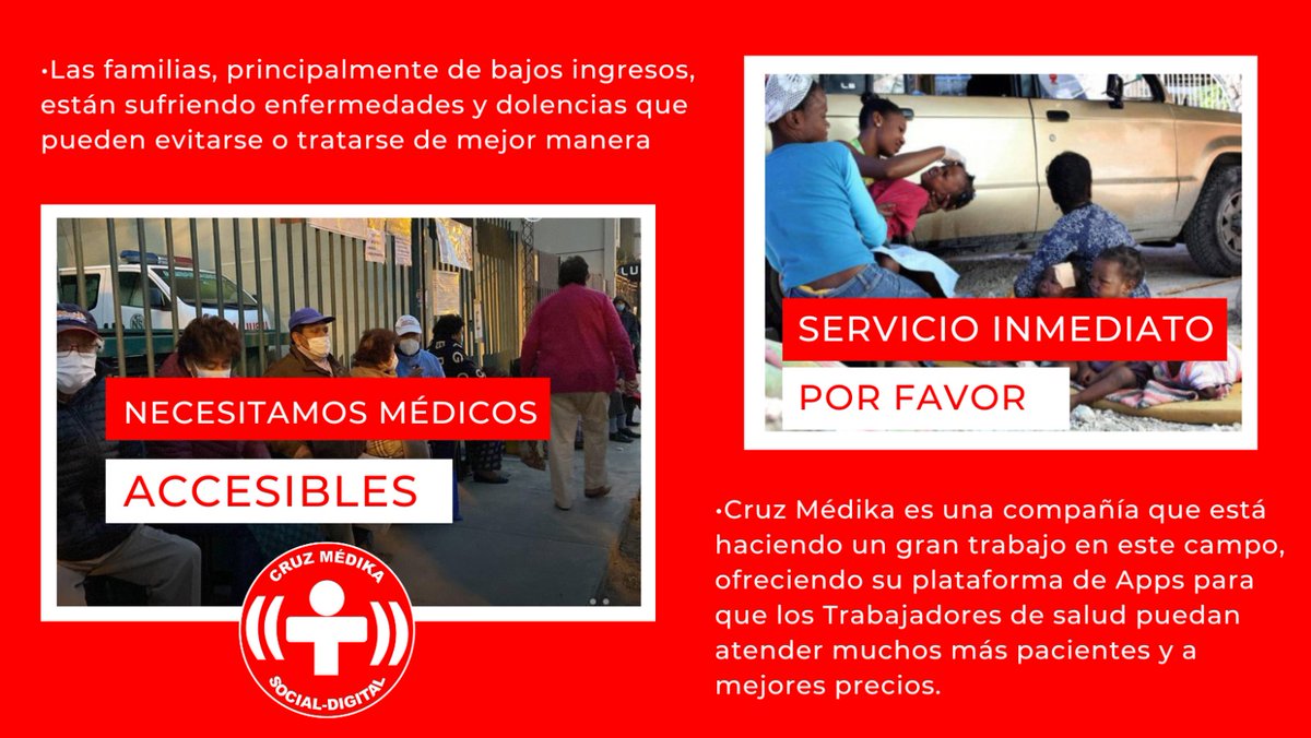 Si eres Médico, Enfermero, Terapeuta, o tienes cualquier especialidad en la salud, AYUDANOS a mejorar la atención de nuestra comunidad a treves de nuestra Apps Móvil .
Descarga Gratis nuestra Apps en📷 cruzmedika.com/es/
.
#cruzmedika #cuidadores #saludparaelpueblo #medicos