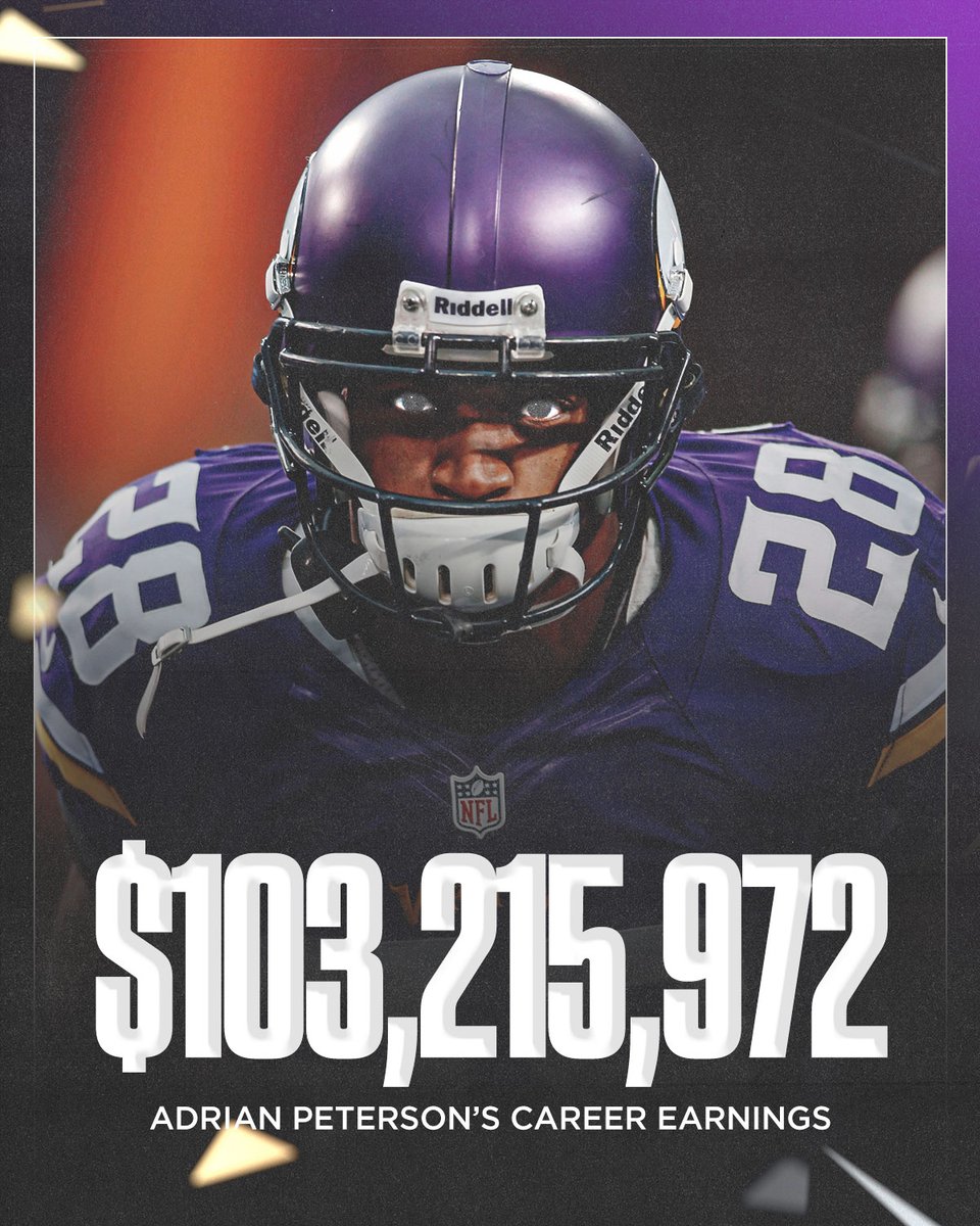 Adrian Peterson is the ONLY RB to make over $100M in his career. 💰

There was no one like AP.