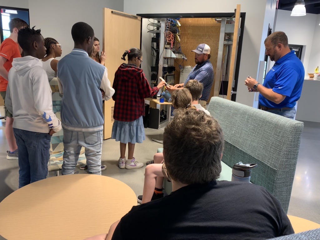 We enjoyed having the <a href="/svhed/">So. VA Higher Ed Ctr</a> IT Career Exploration Camp students stop by today! Jacob Saunders, our OSP Project Coordinator, gave these potential future IT professionals a crash course in the fiber optic infrastructure enabling robust broadband connectivity in Southern VA!