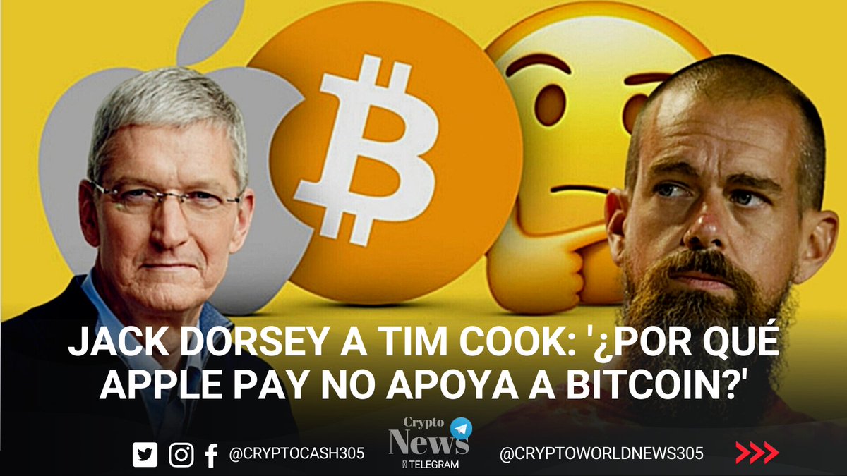 Cryptocash305's tweet photo. En una muestra pública de apoyo a Damus, Jack Dorsey @jack recurrió a Twitter para cuestionar directamente al director ejecutivo de Apple, Tim Cook @tim_cook, y preguntó: "¿Por qué Apple Pay no apoya a bitcoin?"  #Bitcoin #Apple #crypto #Blockchain https://t.co/j7VoEg6wi0