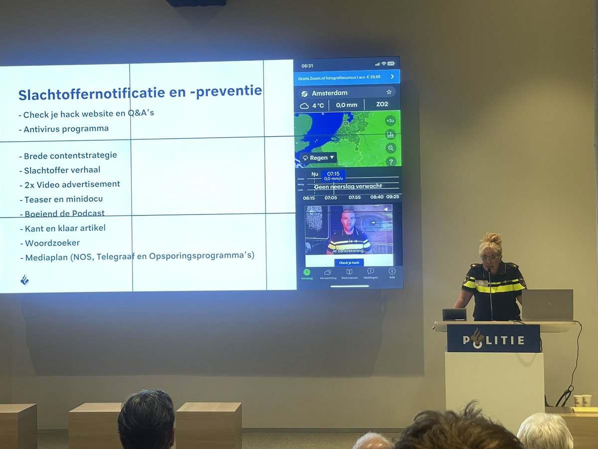 Duerinck's tweet image. Fantastisch verhaal door politie over communicatie rondom wereldwijde cyberoperatie Cookiemonster in de nieuwe #HUB50 in Utrecht #kringuck