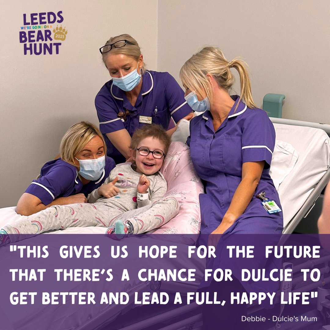 Now we are in the final stretch before the bear hunt begins, we'd like to share another story from one of the courageous patients at Leeds Children's Hospital 💛

Click the link below to read her story now ⬇️
leedshospitalscharity.org.uk/choral-dulcies…