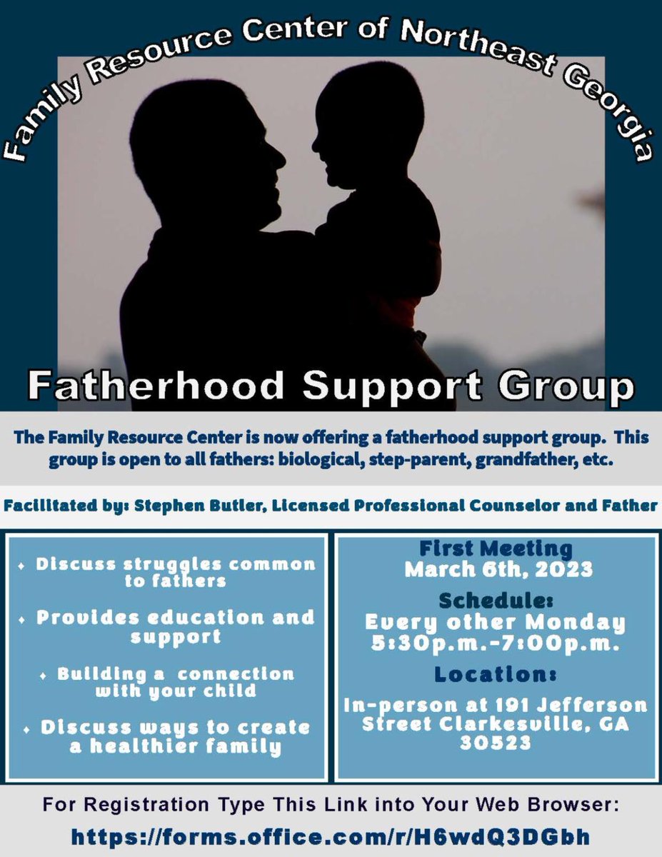 Parenthood can be tough. FRC is here to support fathers and provide a safe environment for open dialogue in our Fatherhood Support Group led by Stephen Butler, LPC. If you'd like to register for this group, please click here to complete registration: conta.cc/42WQlO0