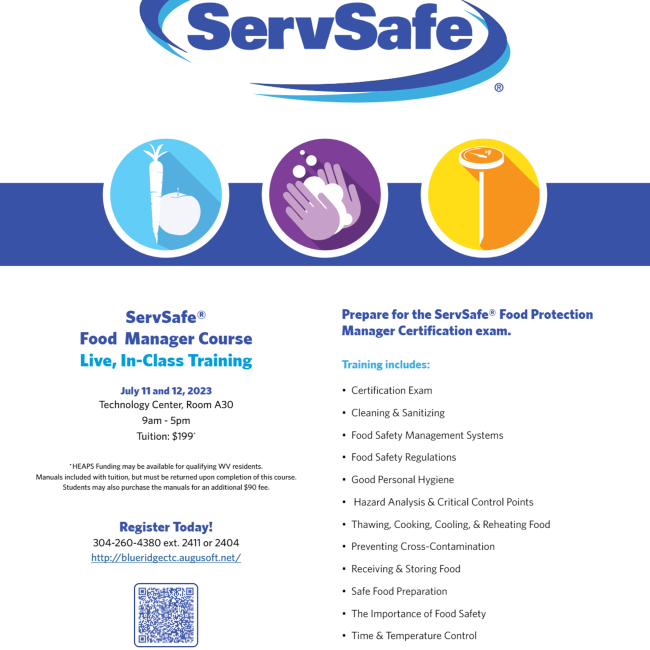 WVJCChamber's tweet photo. Register for ServSafe Food Manager Course
Register here: https://t.co/DPpVJsrh2k
@BlueRidgeCTC
https://t.co/RnxwpYj6cg https://t.co/QXGOu0X5XU