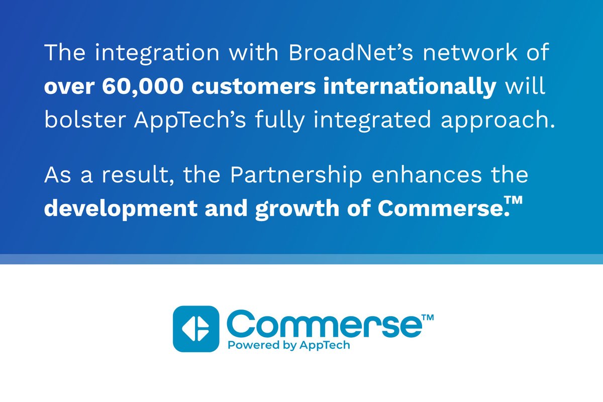 AppTechCorp's tweet image. Learn more about the strategic partnership between #AppTech 🚀 and #BroadNet ♾️, visit  bit.ly/3MXhLxC