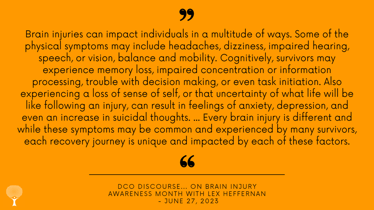 crisisontario's tweet image. This week on the #DCODiscourse #podcast, we finished our series on raising awareness with a conversation about #BrainInjuryAwarenessMonth with Lex from @BIAWtlooWell. Use the link in our bio to listen now!