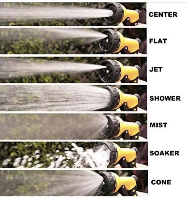 Nobody cares about your zodiac sign. What’s ur favorite garden hose setting?