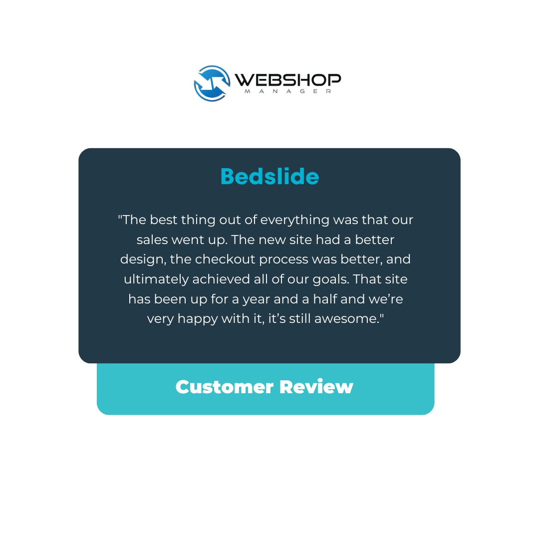 This is what partnership looks like, and we're proud to share our journey with BEDSLIDE. #Ecommerce #WebDesign #AutomotiveIndustry #WebShopManager