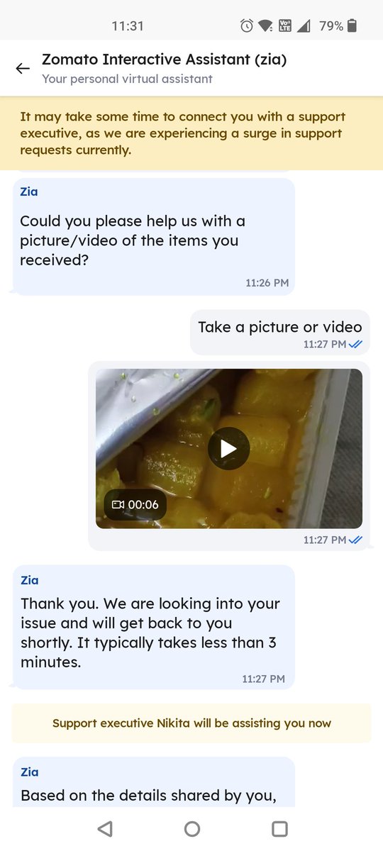a2zankit's tweet photo. Ordered from @zomato @BikanervalaIN and received bad quality of food after paying approx 300 and go smelly and bad quality of sweet.
Chat support offering rs. 67 instead of resolving my issue.
@BandBajaateRaho https://t.co/KMZzpu4apJ