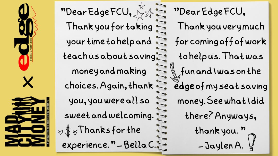 EdgeFCU's tweet image. The reviews are hot off the press from our eighth graders at Soule Road Middle! #MadCityMoney was a success! We can't wait to come back again next year and continue promoting financial literacy in schools!