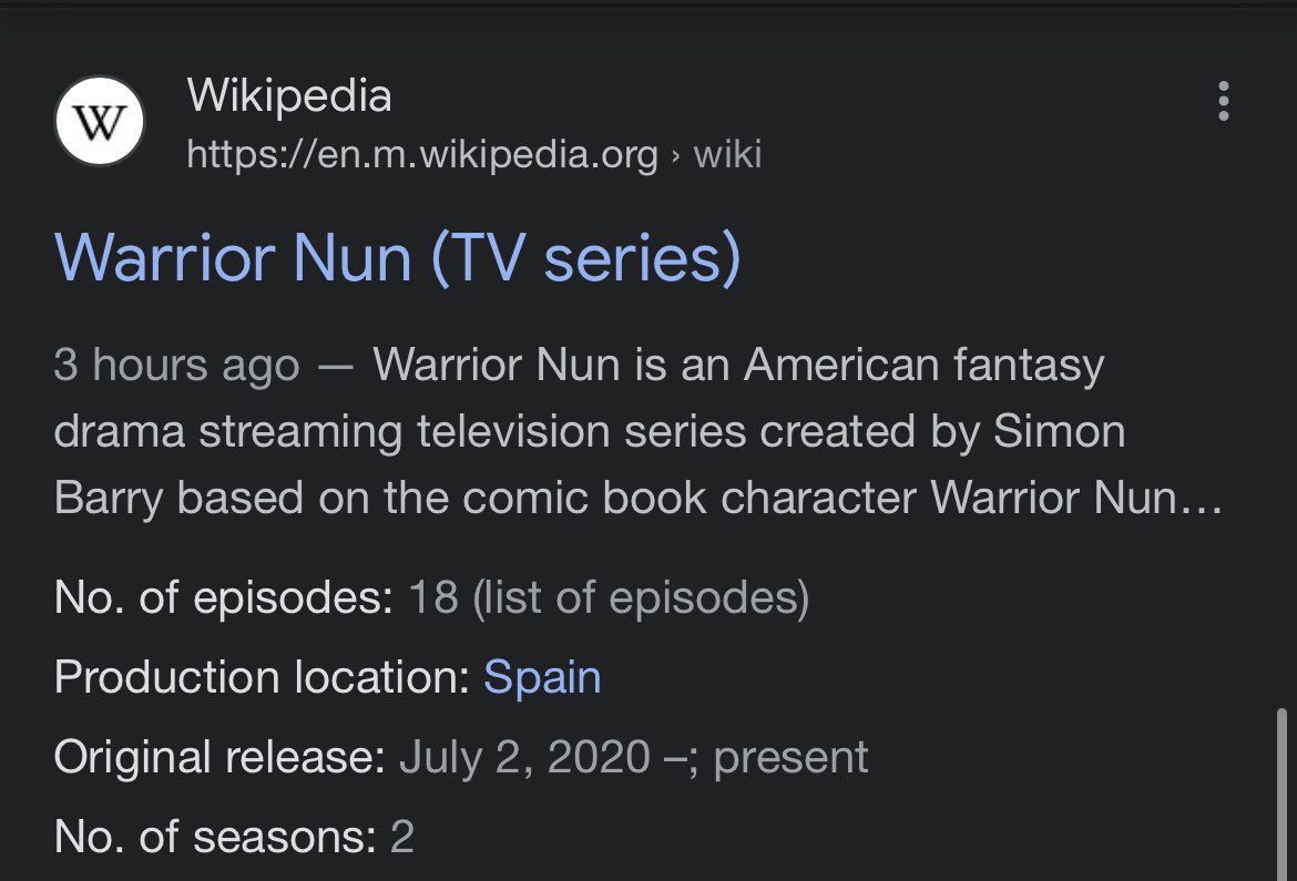 Soph_HEstrada's tweet image. Whoever update the “July 2, 2020 —; present…” THANK YOU ♥️

#WarriorNunSaved #WarriorNun