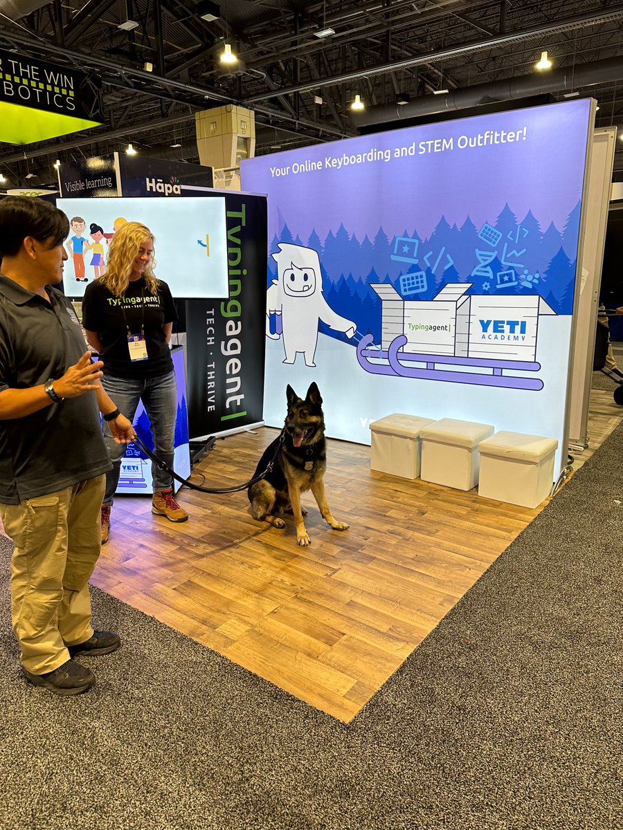 typingagent_com's tweet image. New recruit alert! Our new furry ally, McHale, got our rendezvous message and checked in after completing his rounds keeping  us safe with his sniffer! 
Thanks McHale! @ISTEofficial 

#TypingAgent #ISTELive23  #StayConnected #SecretAlliance #MissionContinues