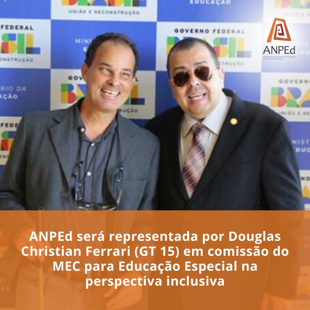 MEC oficializou na última segunda-feira a composição da CNEEPEI.

 A ANPEd, com assento na comissão, será representada por Douglas Christian Ferrari (UFES), pesquisador vinculado ao GT 15. 

Saiba mais sobre a comissão no portal:
🔗 mla.bs/60b946ac