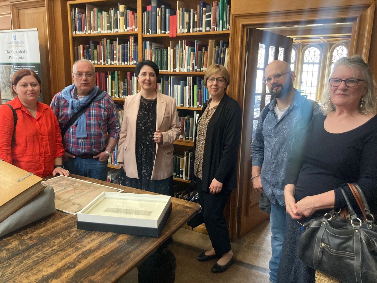Continuing the visit of <a href="/IliaStateUni/">Ilia State University</a> with a wonderful visit to Canterbury Cathedral Archives and Library. Such stimulating and valuable discussions happening this week thanks to @erasmusplusUK funding.
