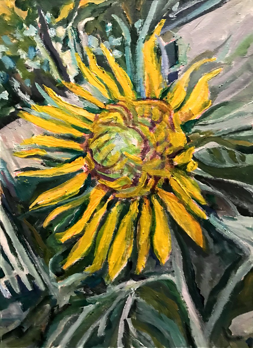 Homegrown Sunflower, acrylic on paper, 12” X 9”
#sunflower #sunflowerpainting #smallpaintings #paintingsonpaper