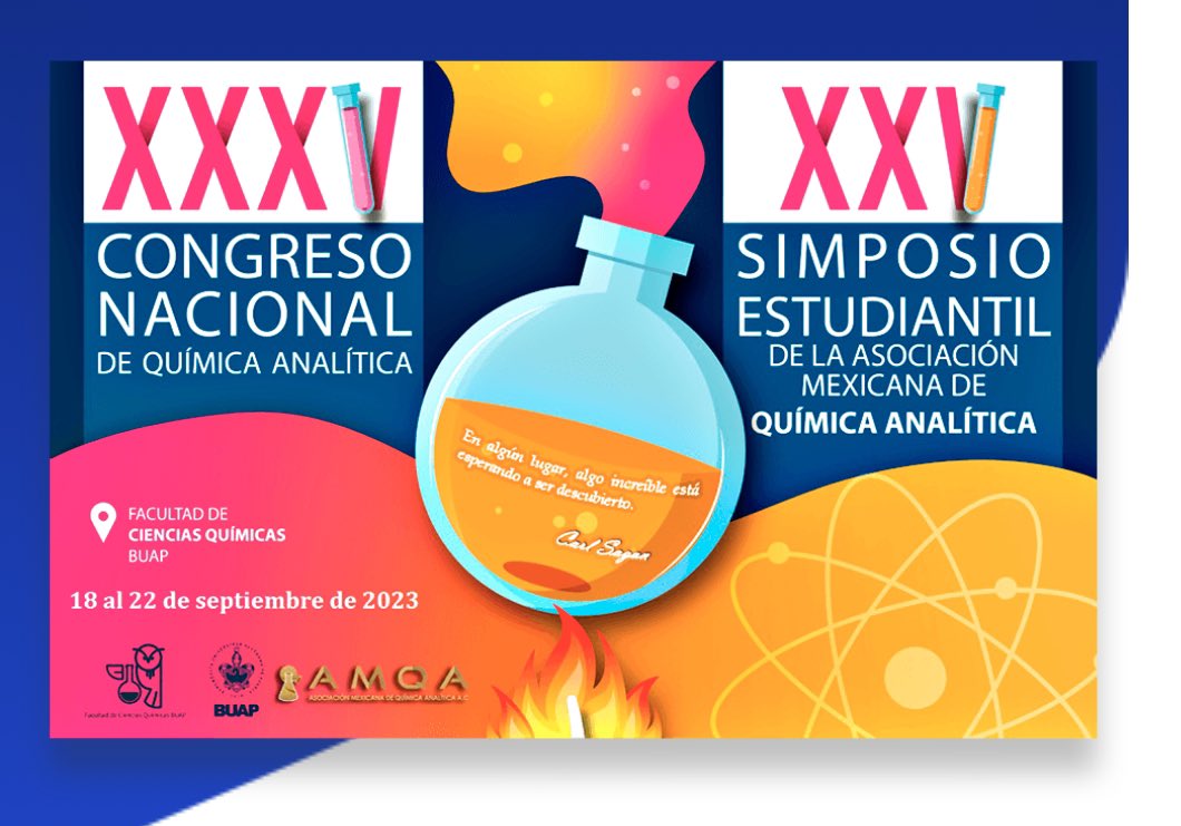Amigos, ayuda para difundir la invitación del congreso de la Asociación Mexicana de Química Analítica. Será en Puebla, vamos a comer cemitas!!!  (amqa.org.mx)