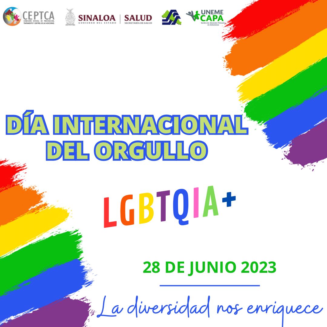 Hoy en el Día Internacional del Orgullo LGBTQIA+ queremos que todos podamos vivir libres, felices, sin miedo y sobre todo ¡sin discriminación!.

No se trata de ser todos iguales, si no de aprender a respetar las diferencias.

#orgullo #loveislove #CEPTCA #SaludSinaloa #Pride2023