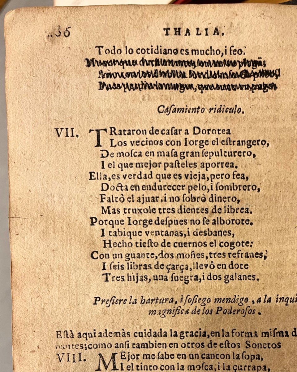 The @britishlibrary Open Doctoral Day was MARVELOUS! Got to see an early 18th century print from “A Discourse of Witchcraft” on the story of the Fairfax family from Fewstone and a 1650s copy of “El Parnasso” that was censored to comply with the 1747 Index of Prohibited Books