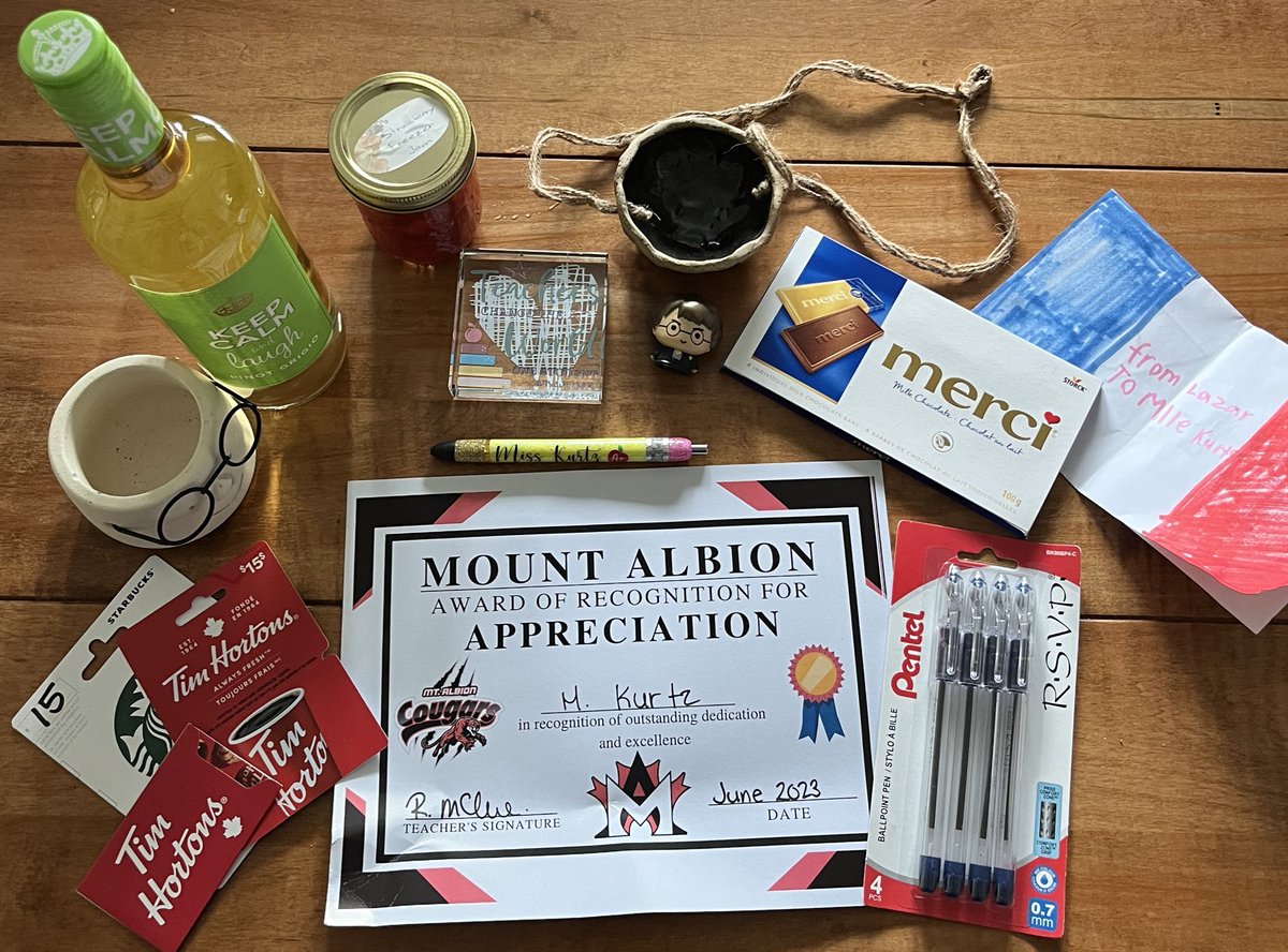 My hands and heart are so full! I am so very grateful to have had the opportunity to be part of the <a href="/MtAlbion_HWDSB/">Mount Albion School</a> school community! Thank you to the staff and students who made this such a wonderful experience! MERCI BEAUCOUP!!! 🇫🇷🥐💙