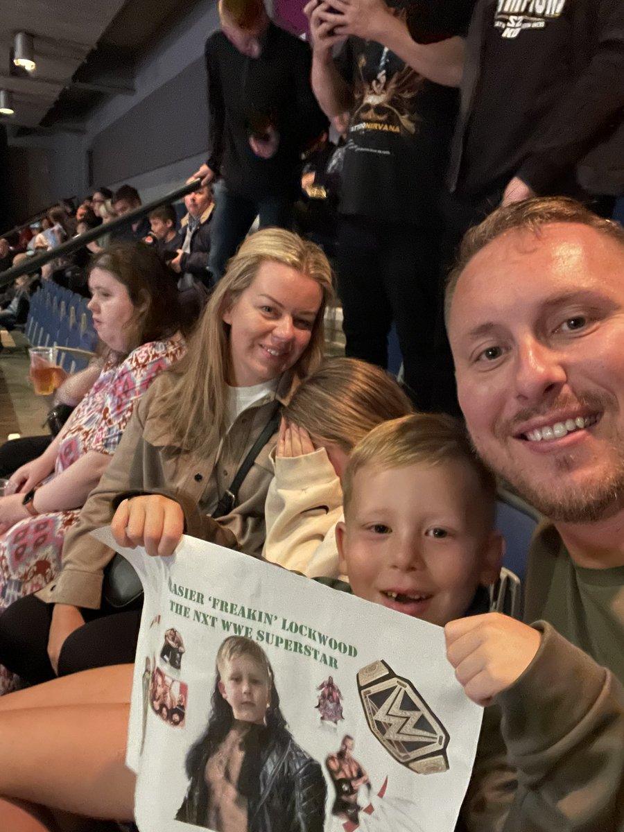 MattLockyLockwo's tweet photo. We’re here at #WWELiverpool to witness some candy ass whoopin action. @WWE https://t.co/Y5Ph4UR0mo