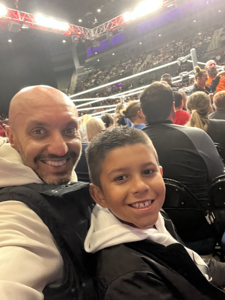 #WWELiverpool great seats and one excited boy!!