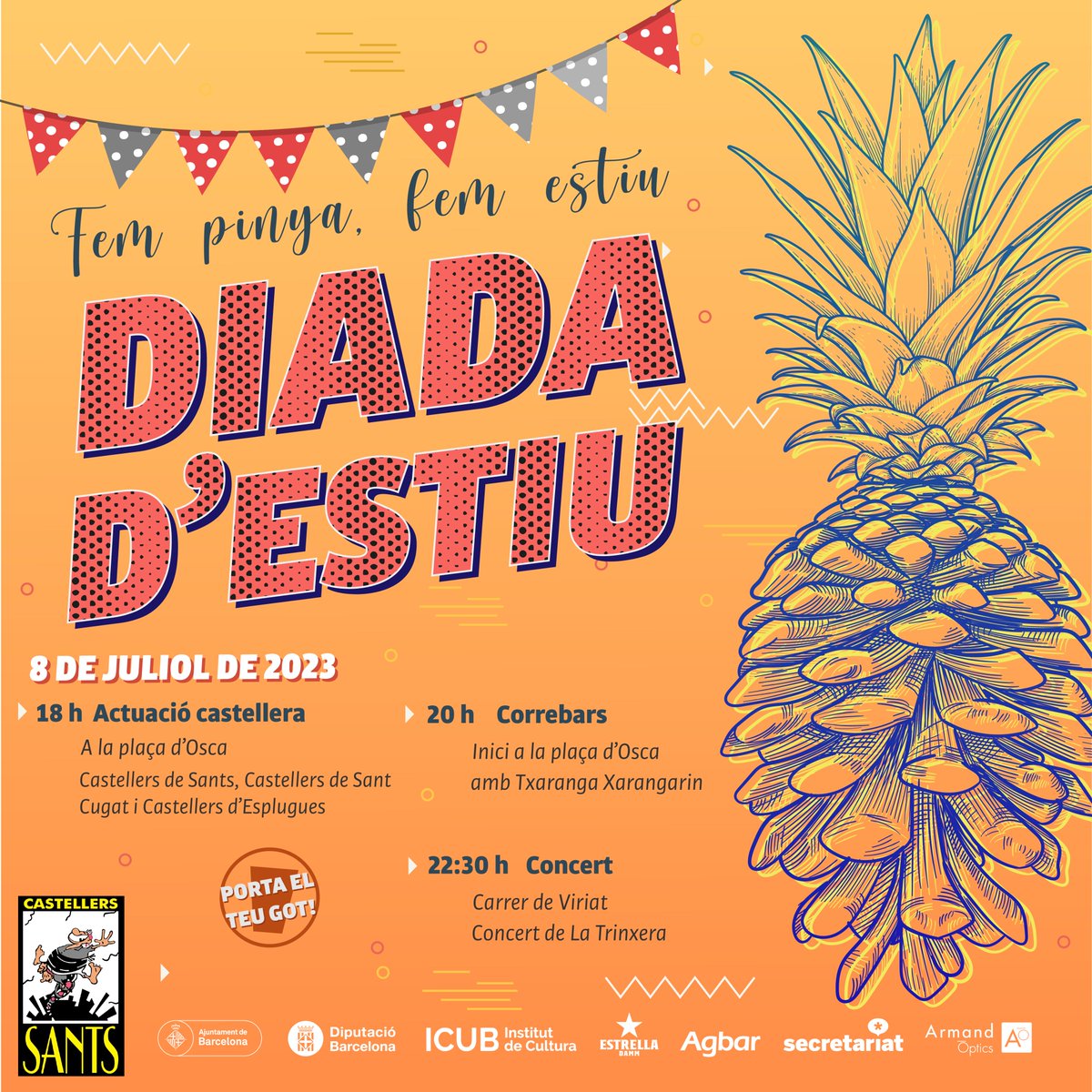 borinots's tweet photo. L'estiu ja és aquí i els Borinots tanquem el primer tram de temporada amb una gran festa.

El pròxim 8 de juliol celebrarem la Diada d'estiu, començant per l'actuació castellera i continuant amb el correbars i el concert. #castells https://t.co/P55D88gLvg