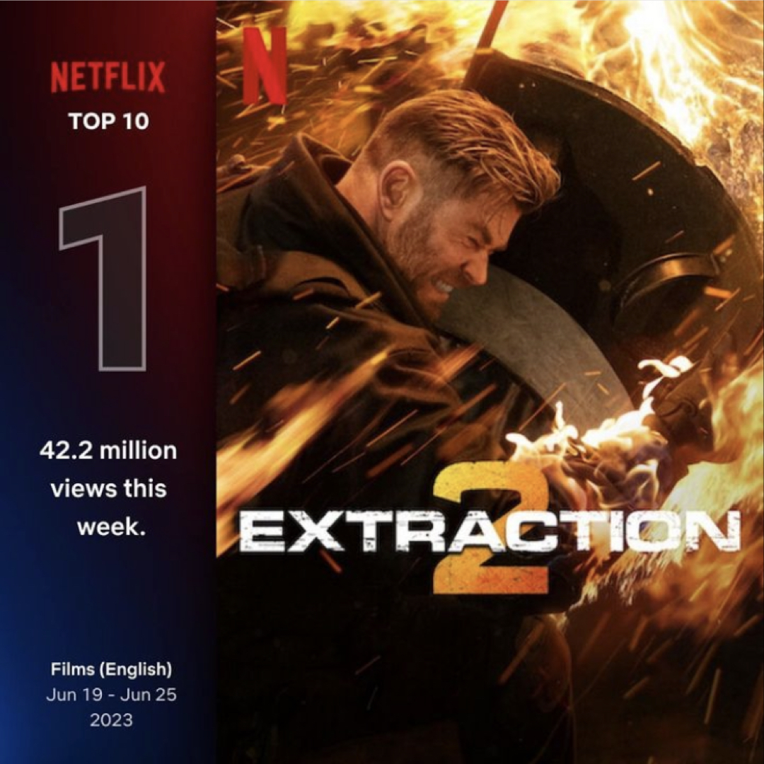 _Superconductor's tweet photo. We're really glad the whole retirement thing didn't work out for Mr. Rake. Huge congrats to the Russo Brothers, ABGO, and the whole team on #Extraction2Netflix ! https://t.co/ZapIyMYlmG