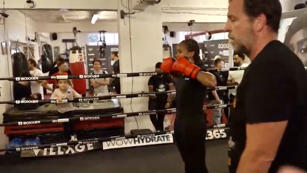 BoxingMBeauty's tweet photo. #MediaWorkOut
@TashaJonas & Kandi Wyatt ahead of Saturday’s title fight on the #CrewsDezurnMarshall card https://t.co/VVtxL950Gj