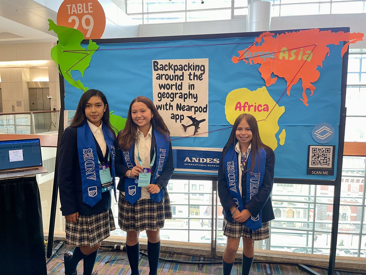 nearpod's tweet photo. We got the incredible experience to see how these students from Andes International School in Puebla, Mexico use Nearpod to travel around the world, right in their classroom! 🌎✈️

So grateful to be a part of the learning of these Nearpod pros 💙

#ISTELive https://t.co/O5W8fGt4vQ