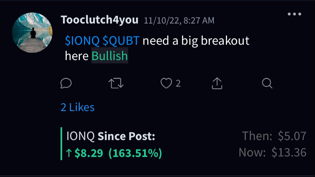 ClutchTrading's tweet photo. $IONQ been holding this for a long time and continue to hold but finally starting to moveee! Congrats if you jumped in 🎉 $QUBT $SPY $QQQ QUBT should have sympathy run as well https://t.co/XbXFjG8QMp