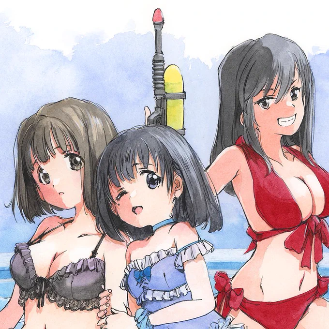 #鼻頭のハイライトは可愛い 最近はすっかりあたりまえの表現になってるけど、共感MAX。アナログはシュミンケ(色が乗らないようにするマスキング液)使ったりとか、苦労する表現です。 #スーパーカブ