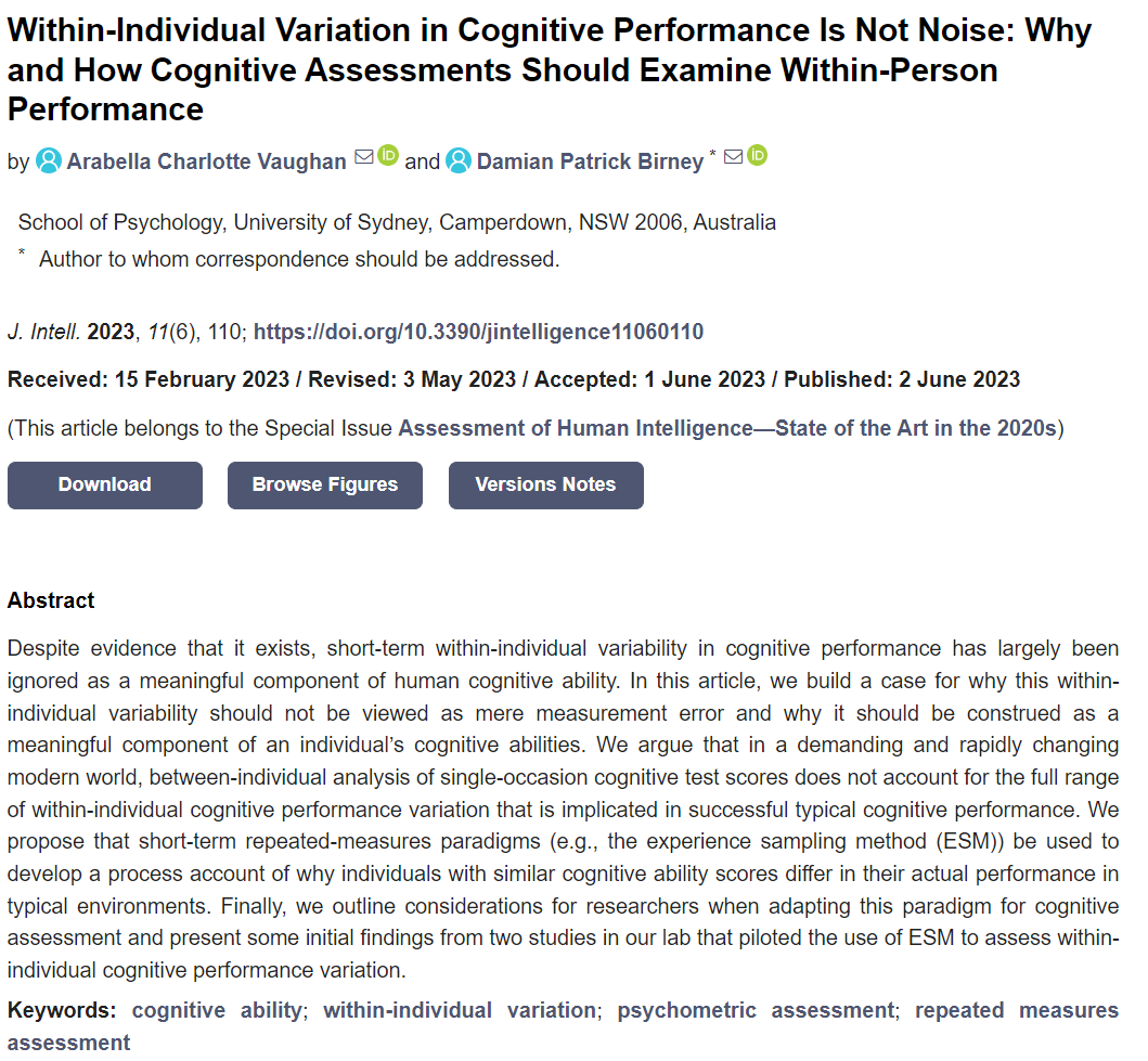 CogIDLab's tweet image. Huge congratulations to PhD candidate Arabella Vaughan for publishing her first, first author publication which is also the first publication from her PhD! Check out the full article here: mdpi.com/2079-3200/11/6…
