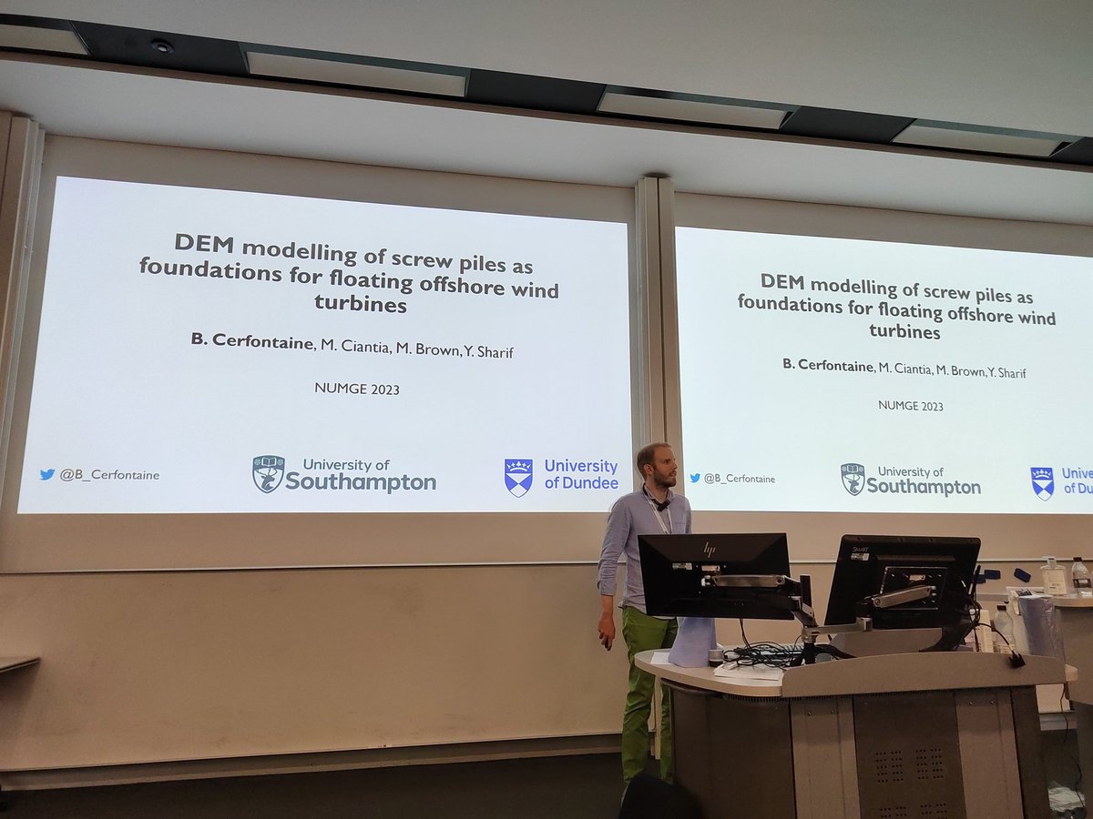 Indeed!!! Full house <a href="/GeotechnicsICL/">Geotechnical Engineering Imperial College London</a> for the #NUMGE23. <a href="/UoD_Geotechnics/">UoD Geotechnics</a> on🔥 in all fronts. #DEM, #PFEM  applied to #piles in #chalk #screwpiles, #rockanchors. #ICEPICK.