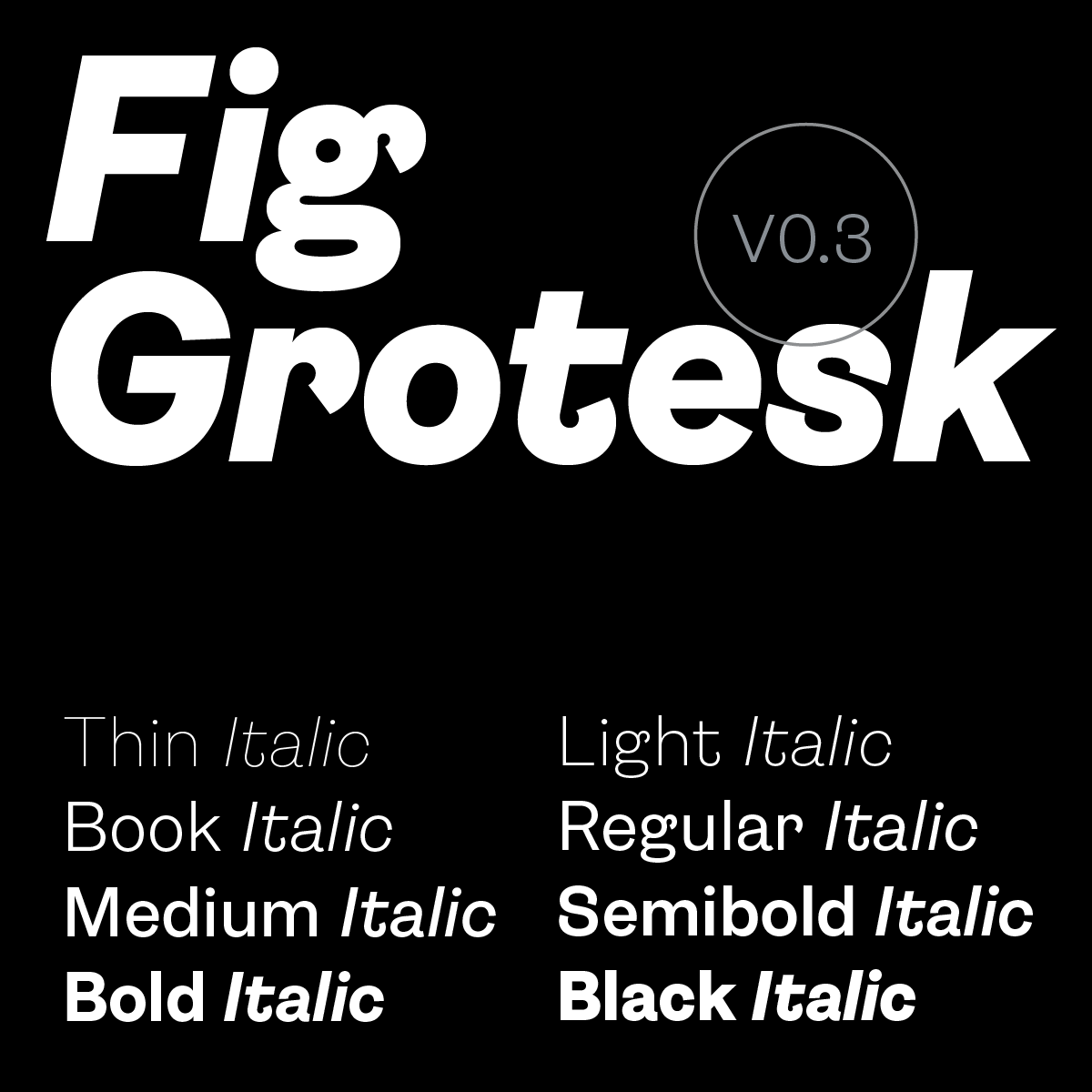 futurefonts's tweet photo. ✨NEW VERSION✨ Fig Grotesk v0.3 by @typeji adds italics, bringing this family up to 16 styles! Future plans include refined kerning, OpenType features, and maybe emojis and symbols? What do you want to see??? 👀

https://t.co/UkzhmASaDQ https://t.co/RhGv0H5UM1