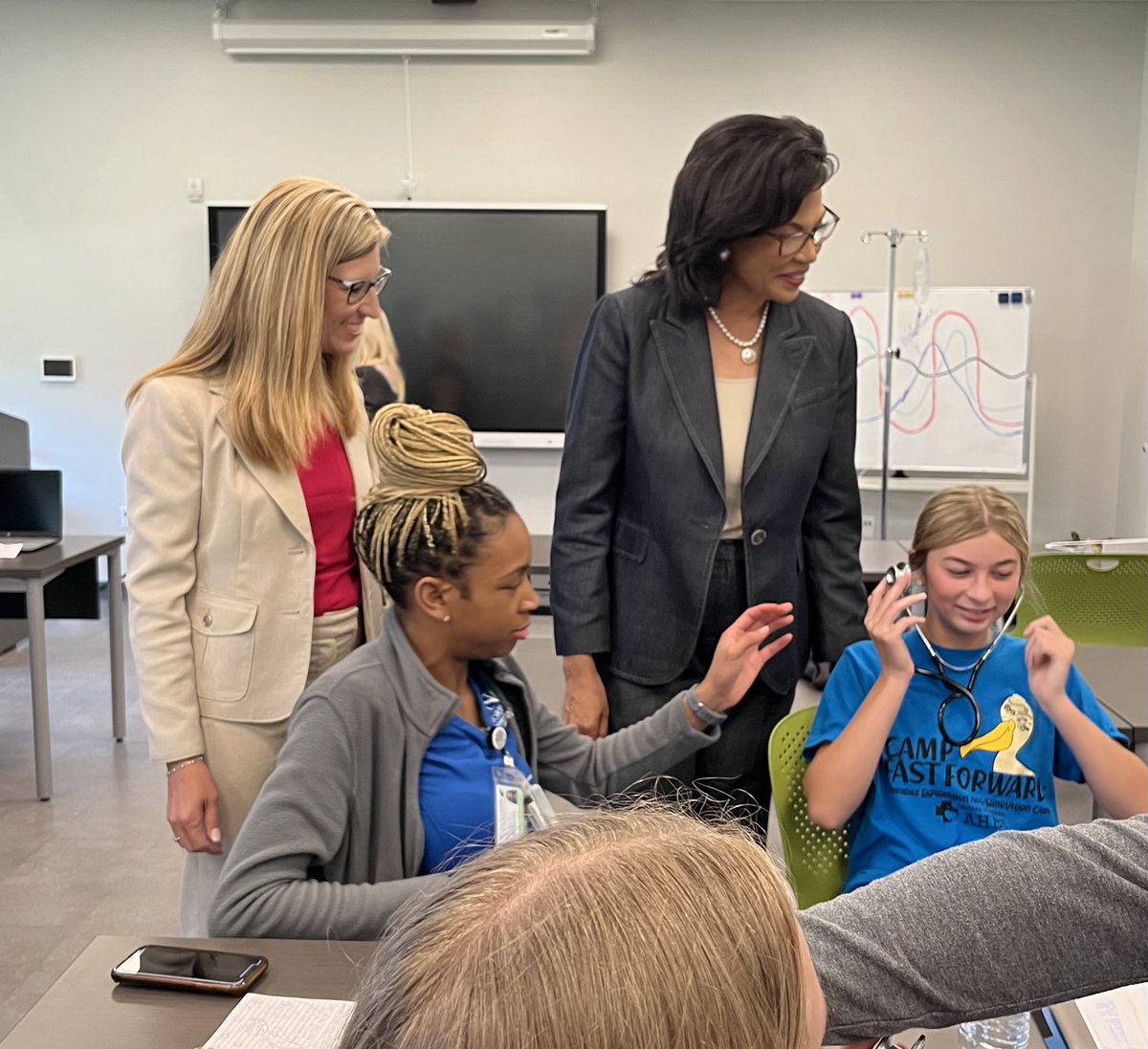 Dr_JimCarlson's tweet photo. A BIG ⁦@NTCCgators⁩ thank you to ⁦@KimHunterReed⁩ for visiting our Livingston Campus to film an interview on successful workforce development in our rural communities! The Commissioner also visited our Camp Fast Forward participants as they explored health careers. https://t.co/DLrQQUP6uS