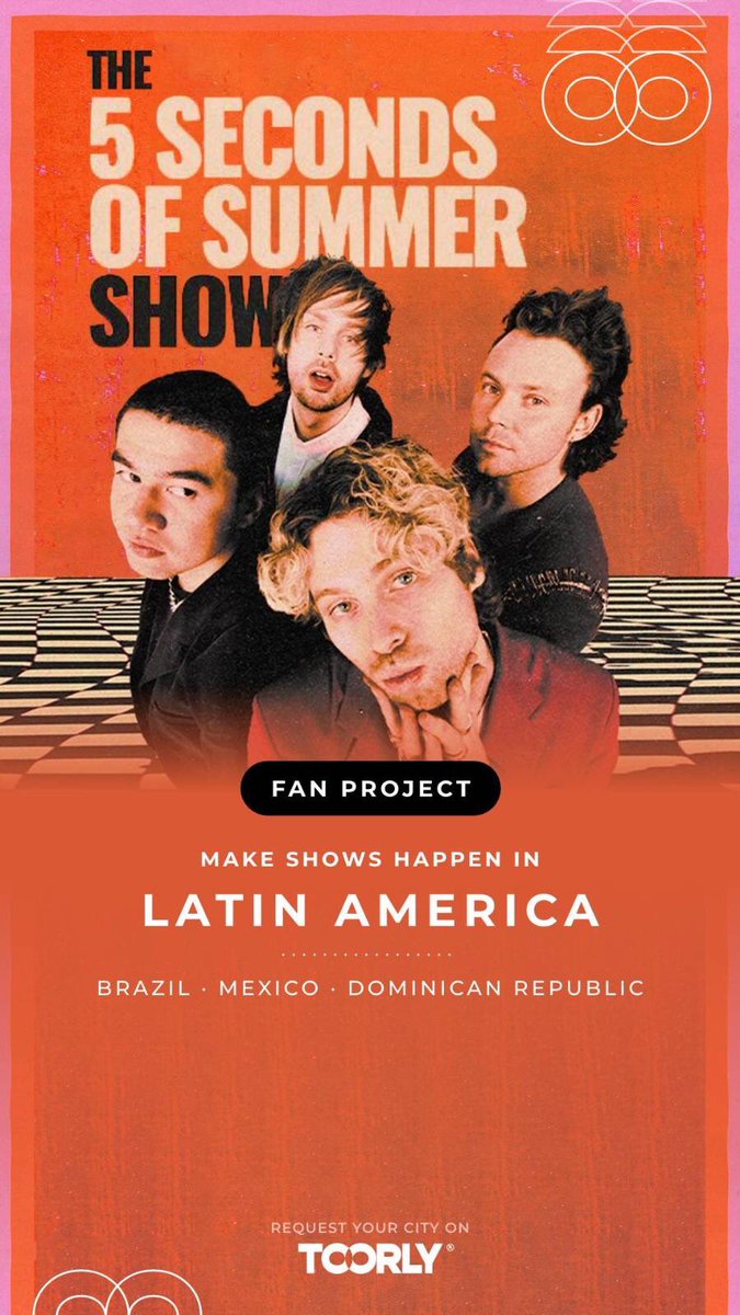 5SOSSDR's tweet photo. 5SOS Fam Dominicana!🇩🇴

Junto a @TOORLY @TOORLYxFans, traemos este proyecto que va a consistir en traer la atención del equipo de @5SOS y tener una fecha para The 5 Seconds Of Summer Show. Acá tienen el link donde pueden ingresar! #TOORLYx5SOS
🔗: https://t.co/pdQ6uD3qjx https://t.co/vTf0Ngp58A