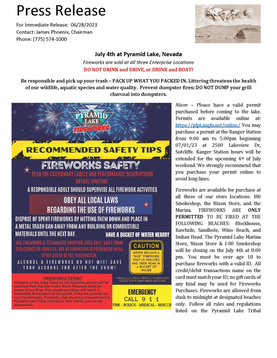 plpt's tweet photo. Press Release for the 4th of July weekend at Pyramid Lake #plpt https://t.co/NNPy9ZtQGb